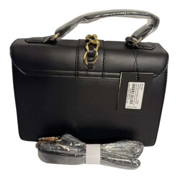 Badgley Mischka NWT monogram Bag black gold hardware studs Vegan leather - Picture 2 of 15